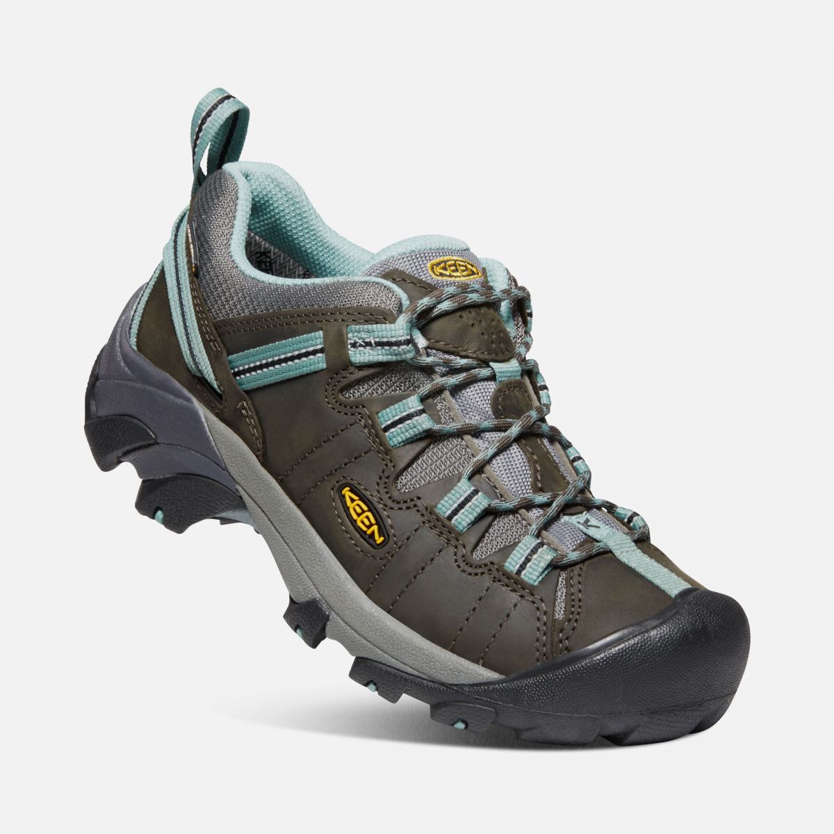 KEEN Women's Targhee II Waterproof Hiking Shoe Black Olive/Mineral Blue - 1012244