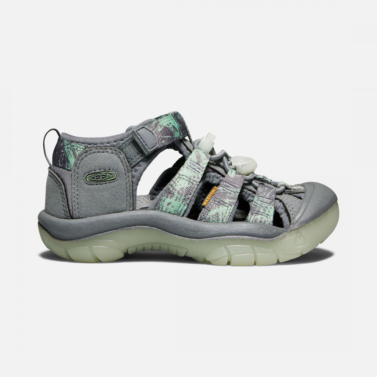 KEEN Unisex Little Kids' Newport H2 Sandal Steel Grey/Glow - 1018265