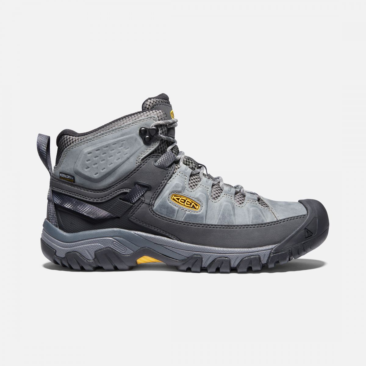 KEEN Men's Targhee III Mid Waterproof Hiking Boot Drizzle/KEEN Yellow - 1025164