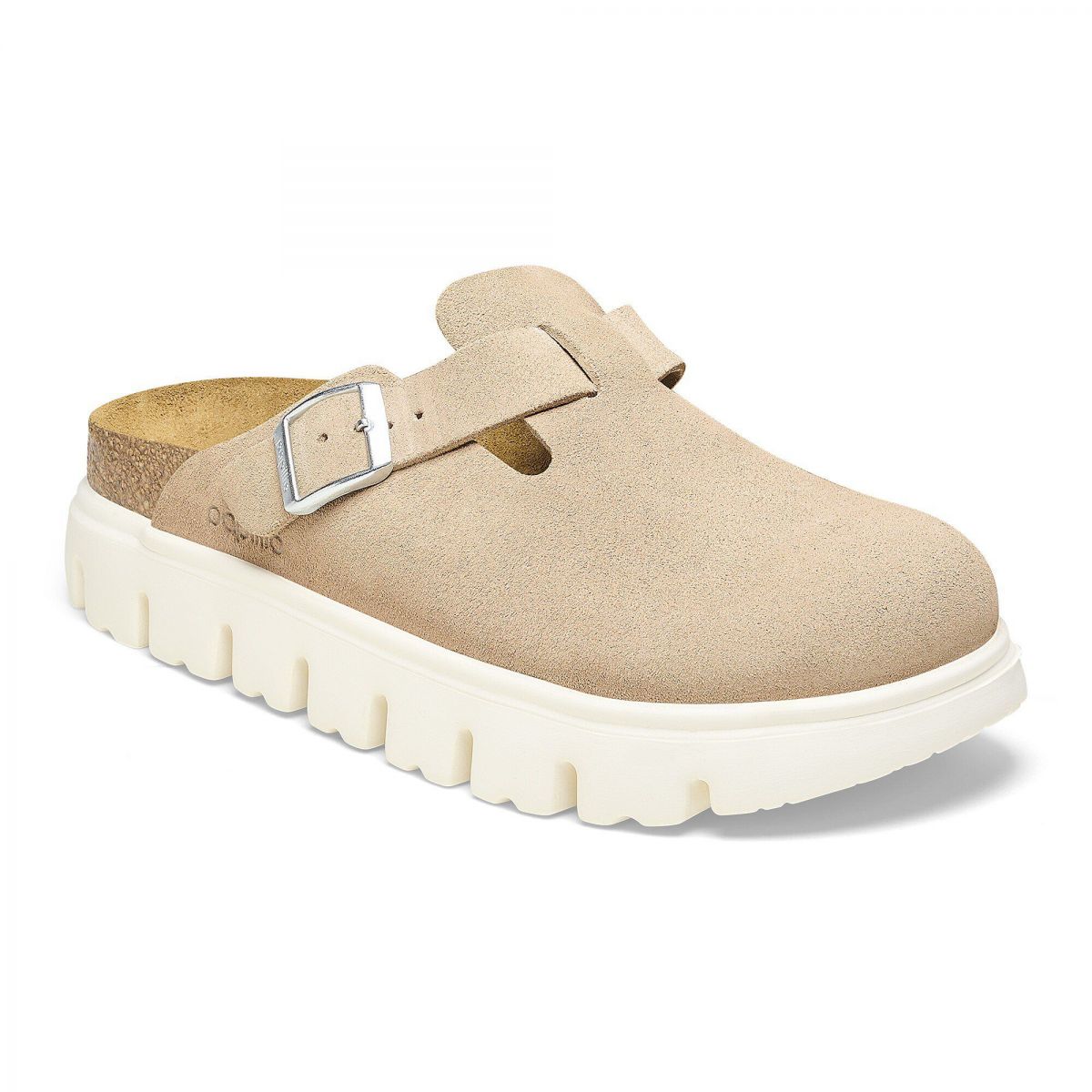 BIRKENSTOCK Women's Boston Chunky Clogs Warm Sand Suede (narrow width) - 1026176