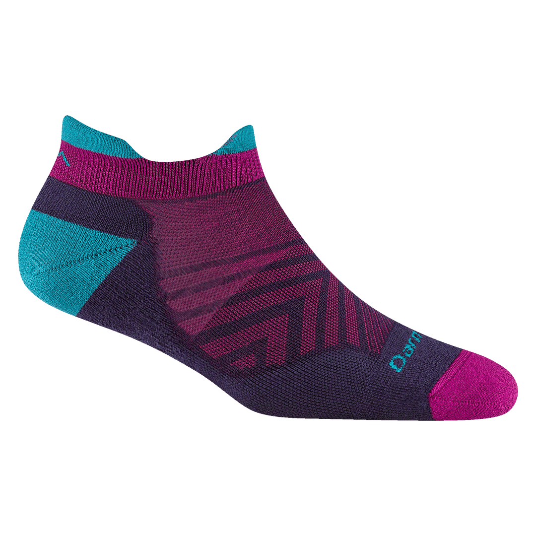 Darn Tough Women's Run No Show Tab Ultra-Lightweight Running Sock Blackberry -1047-BLACKBERRY