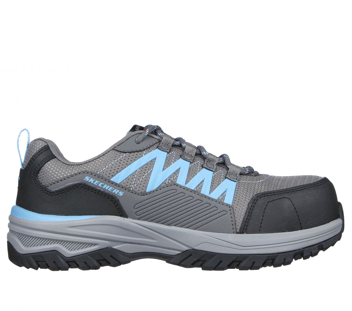 SKECHERS WORK Women's Fannter - Lizal Composite Toe Work Shoe Grey/Light Blue - 108078-GYLB
