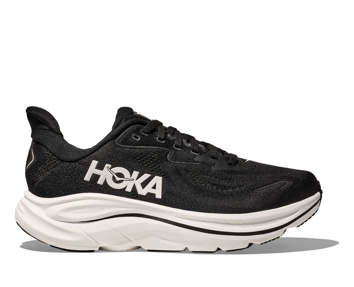 HOKA Women's Clifton 10 X-Wide Running Shoes Black/White - 1162052-BWHT