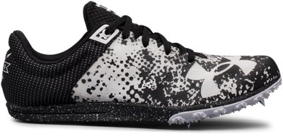 Under Armour Men's Brigade Spike Track Running Shoes Black/White - 1295740-001