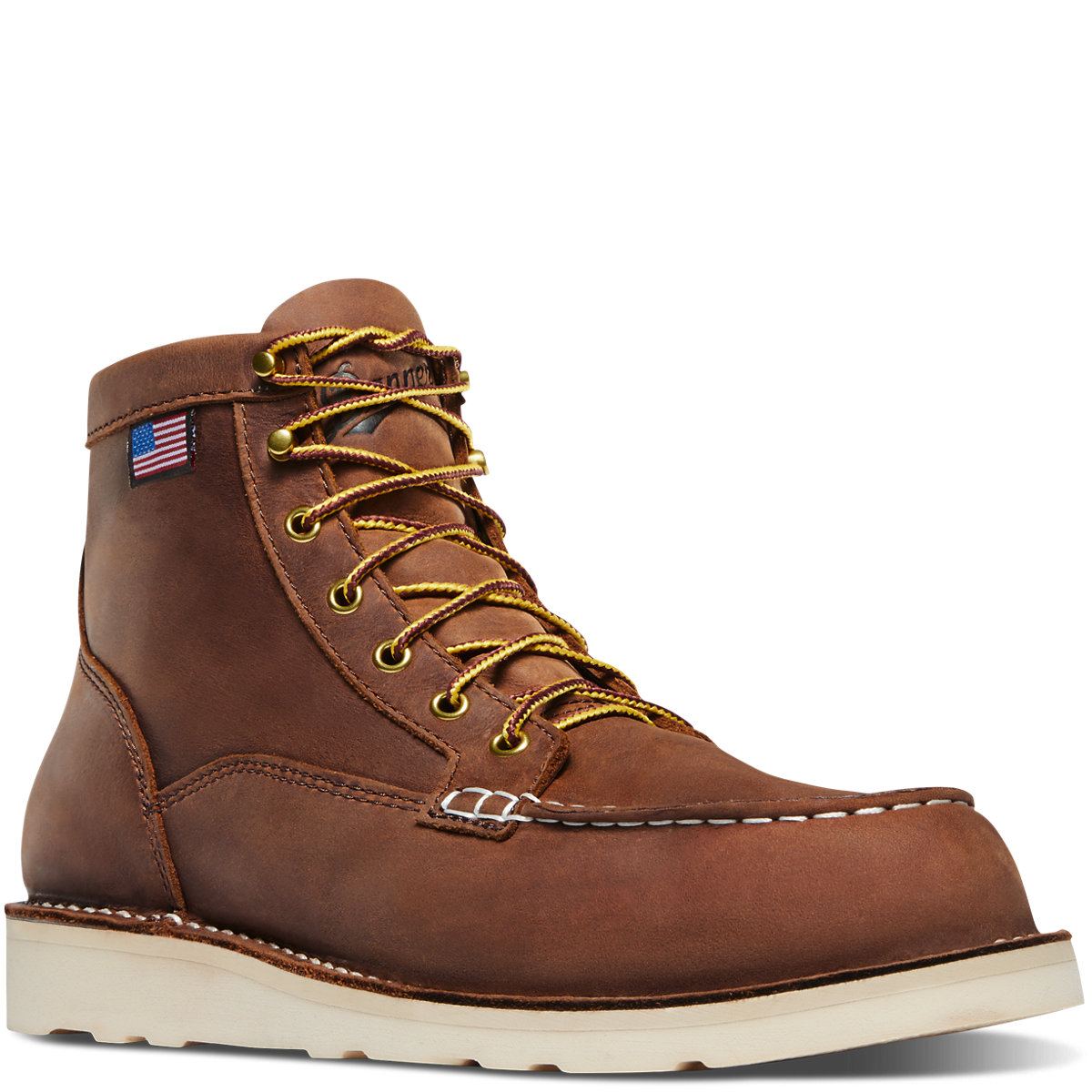 DANNER WORK Men's 6" Bull Run Moc Toe Soft Toe EH Work Boot Tobacco - 15573
