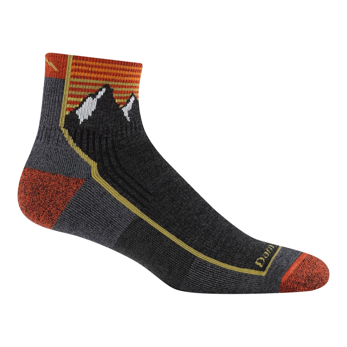 Darn Tough  Men's Hiker Quarter Midweight with Cushion Socks Mountain Gray - 1959-MOUNTAIN GRAY