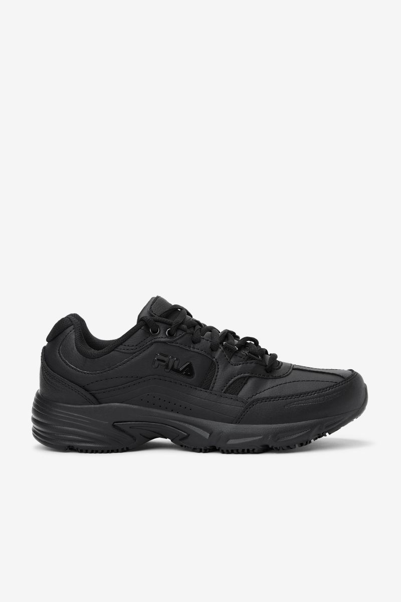 FILA WORK Men's Memory Workshift Wide Width Soft Toe Slip Resistant Work Shoe Black/Black/Black - 1SGW0002-001