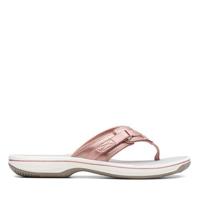 Clarks Women's Breeze Sea Flip-Flop Rose Gold - 26142608