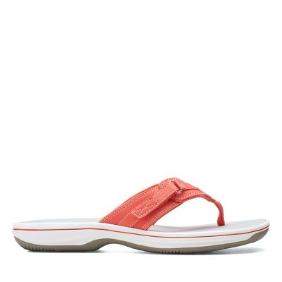 Clarks Women's Breeze Sea Flip-Flop Bright Coral - 26158711