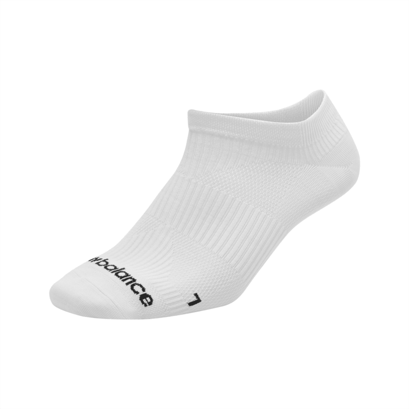 New Balance Unisex Run Foundation Flat Knit No Show Socks White (1 pair) - LAS55321-WT