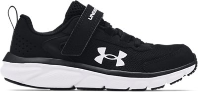 Under Armour Boys' Pre-School UA Assert 9 Alternate Closure Running Shoes Black/White/White - 3024635-001