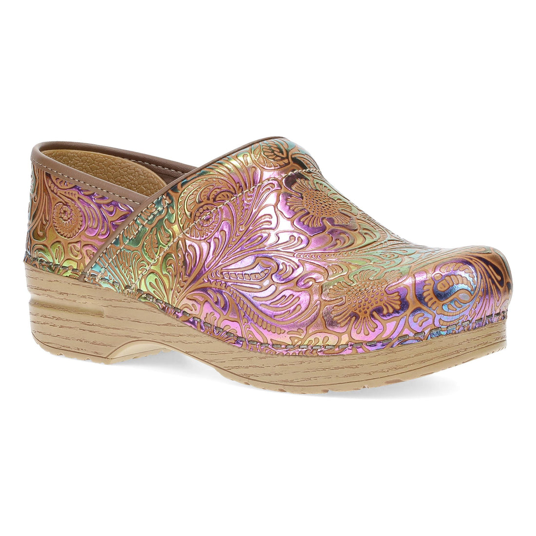 Dansko Women's Professional Clog Iridescent Tooled Leather  - 3060271512