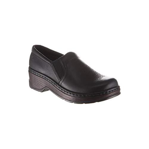 KLOGS Women's Naples Abyss with Etching Black Leather Clog - 0013001048