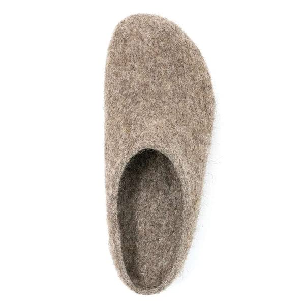 Stegmann Women’s Eco Wool Clog - 100% Undyed Heritage Wool, Cork Arch Support Sole, Wide Toe Box, Indoor/Outdoor Slip-On Shoe - Shetland, Size 11