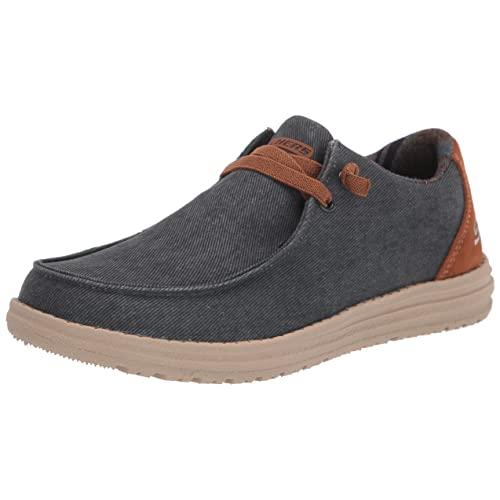 Skechers Men's Moc Toe Bungee Lace Slip on Sneaker