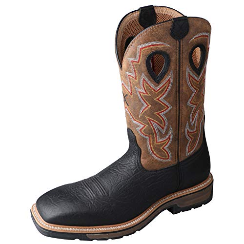 Twisted X Men's 12" Steel Toe Western Work Boot Brown/Black - MLCS005