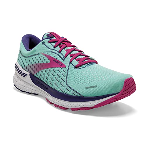 Brooks Women's Adrenaline GTS 21 Running Shoes Yucca/Navy Blue/Fuchsia - 120329-339