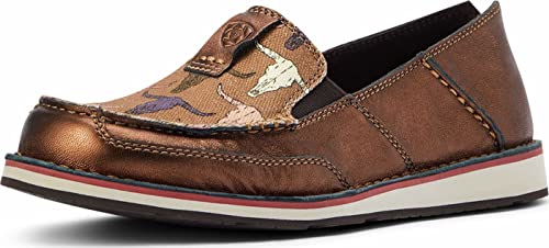 Ariat Womens Cruiser Metallic Bronze/Pink Steerhead Print 5.5