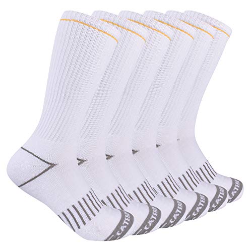 Caterpillar Men's Advanced Half Cushioned Crew Socks White (6 pairs) - 43CT302351TB-WHT