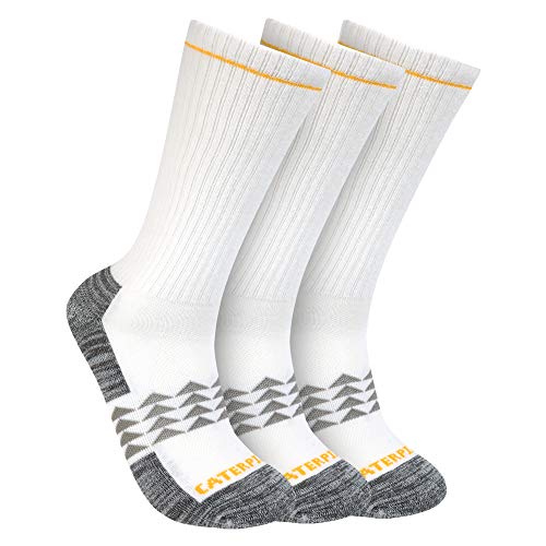 Caterpillar Men's Max Half Cushion Crew Socks White (3 pairs) - 43CT302362TD-WHT
