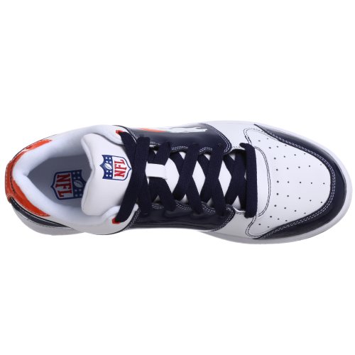 Reebok Men's NFL Broncos Field Pass Helmet Sneaker,White/Navy/Orange,9.5 M US