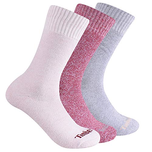 Timberland Women's Full Cushion Ribbed Marled Boot Socks Cameo Rose Multi (3 pairs) - 43TB276734TA-662