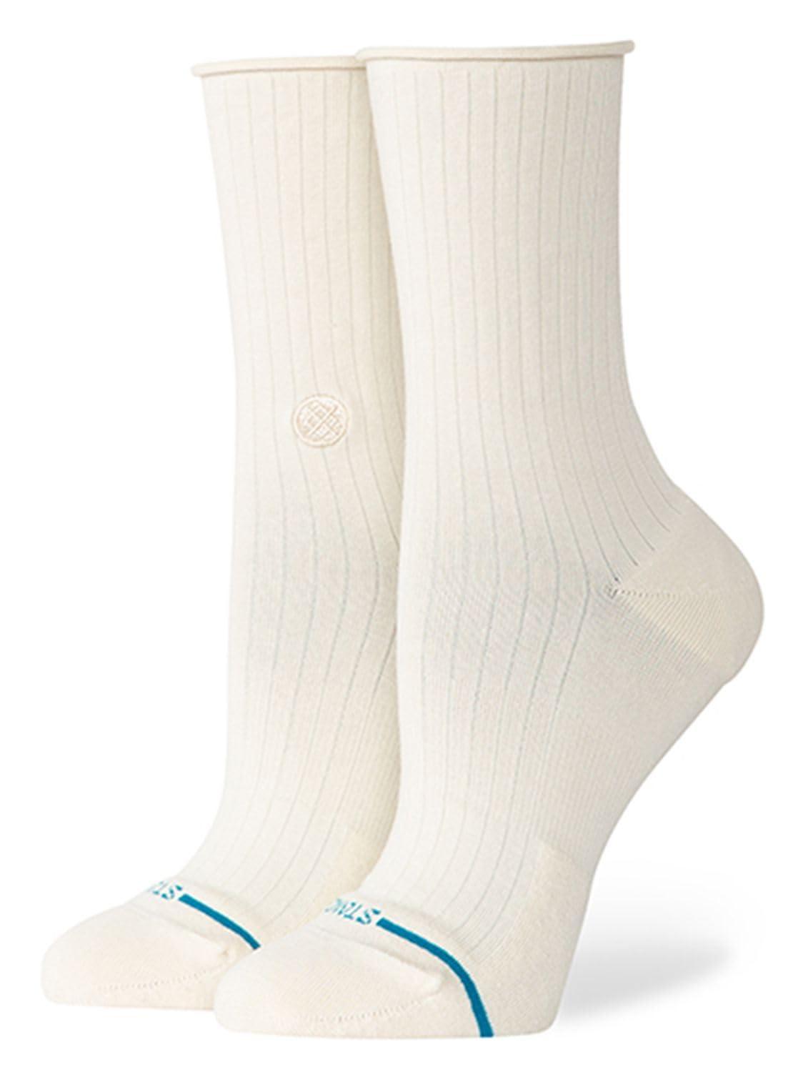 Stance Womens Rolled Cuff Quarter Ivory Small