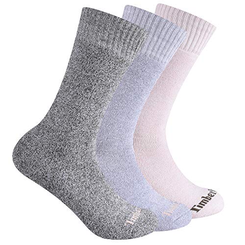 Timberland Women's Full Cushion Ribbed Marled Boot Socks Grape Leaf Multi (3 pairs) - 43TB276734TA-A58