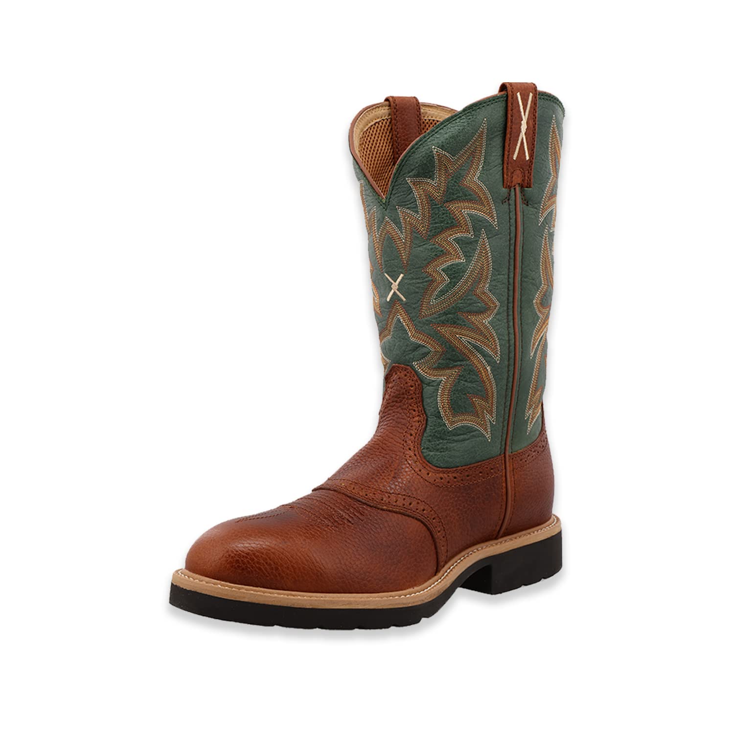 Twisted X Men's 12-Inch Lite Western Work Boot - Casual Full-Grain Leather Work Boots with Twisted X Molded Footbed for Extra Comfort - Moisture-Wicking Hard Construction Western Boots