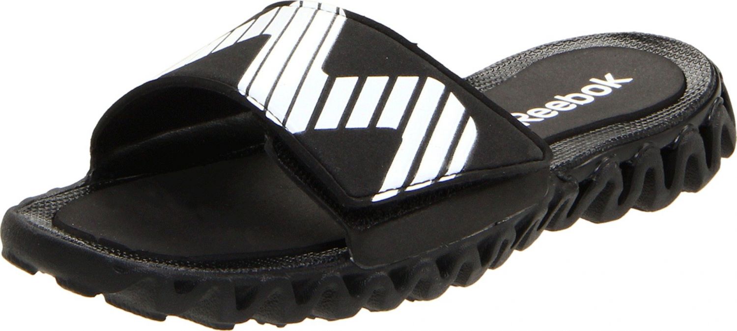 Reebok Zig Sandal (Little Kid/Big Kid),Black/White,13 M US Little Kid