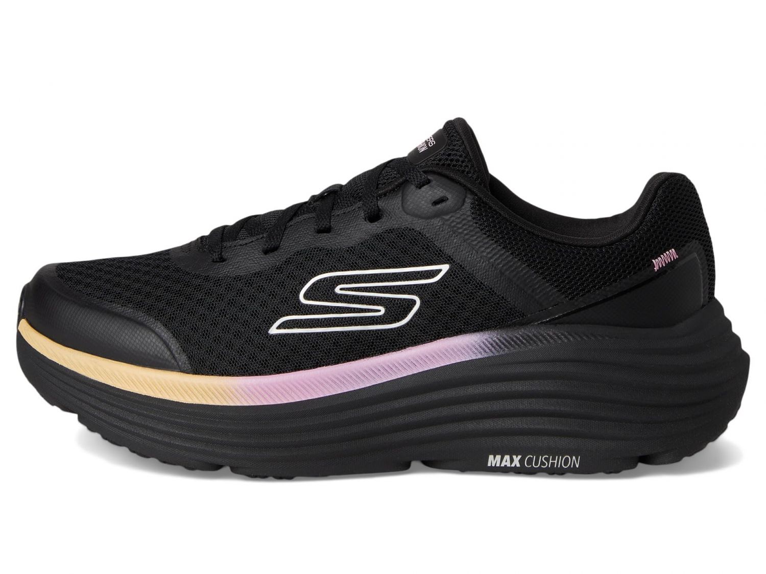 Skechers Women's Max Cushioning Endeavour Canova Sneaker, Black/Pink, 6.5