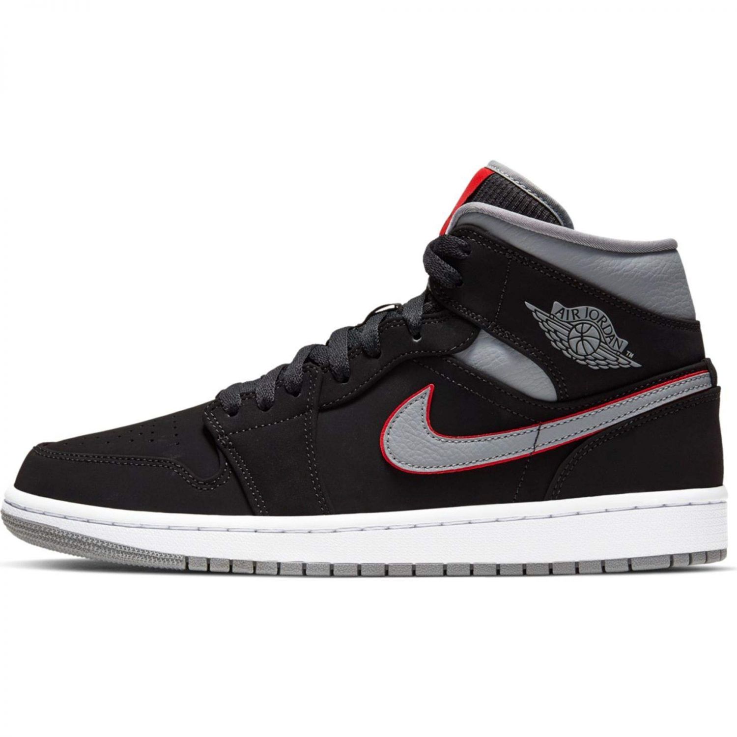 Nike Men's Air Jordan 1 Mid Basketball Shoes, Black (Black/Particle