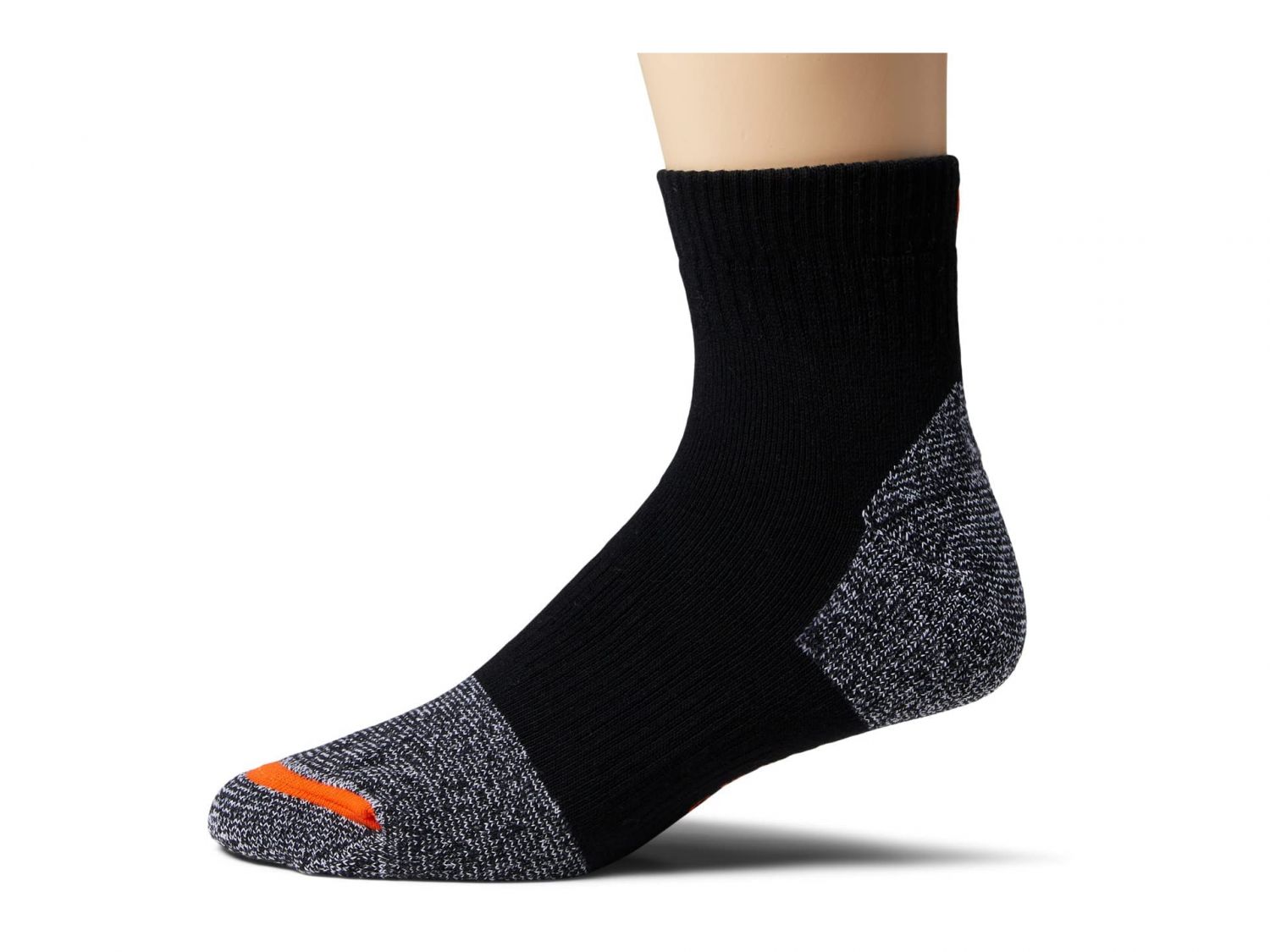 Merrell Unisex Safety Toe Work Ankle Sock - Blister Protection and Breathable Cotton 2 pair per pack, Black,9.5-12 Women's / 8.5-13 Men's