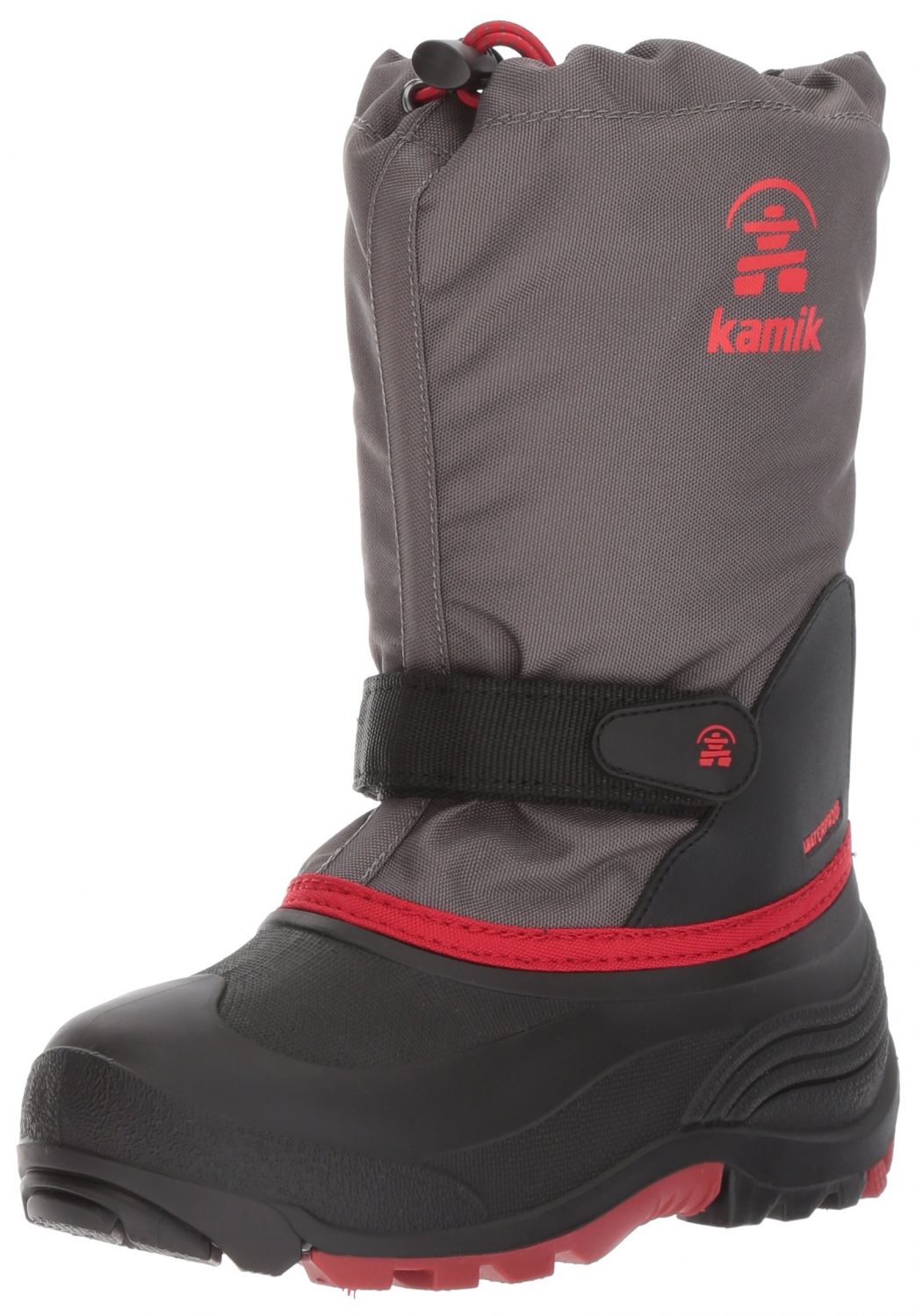 Kamik Waterbug 5 Kid's Winter Snow Boots, Waterproof & Insulated with Removable Liner, Charcoal -