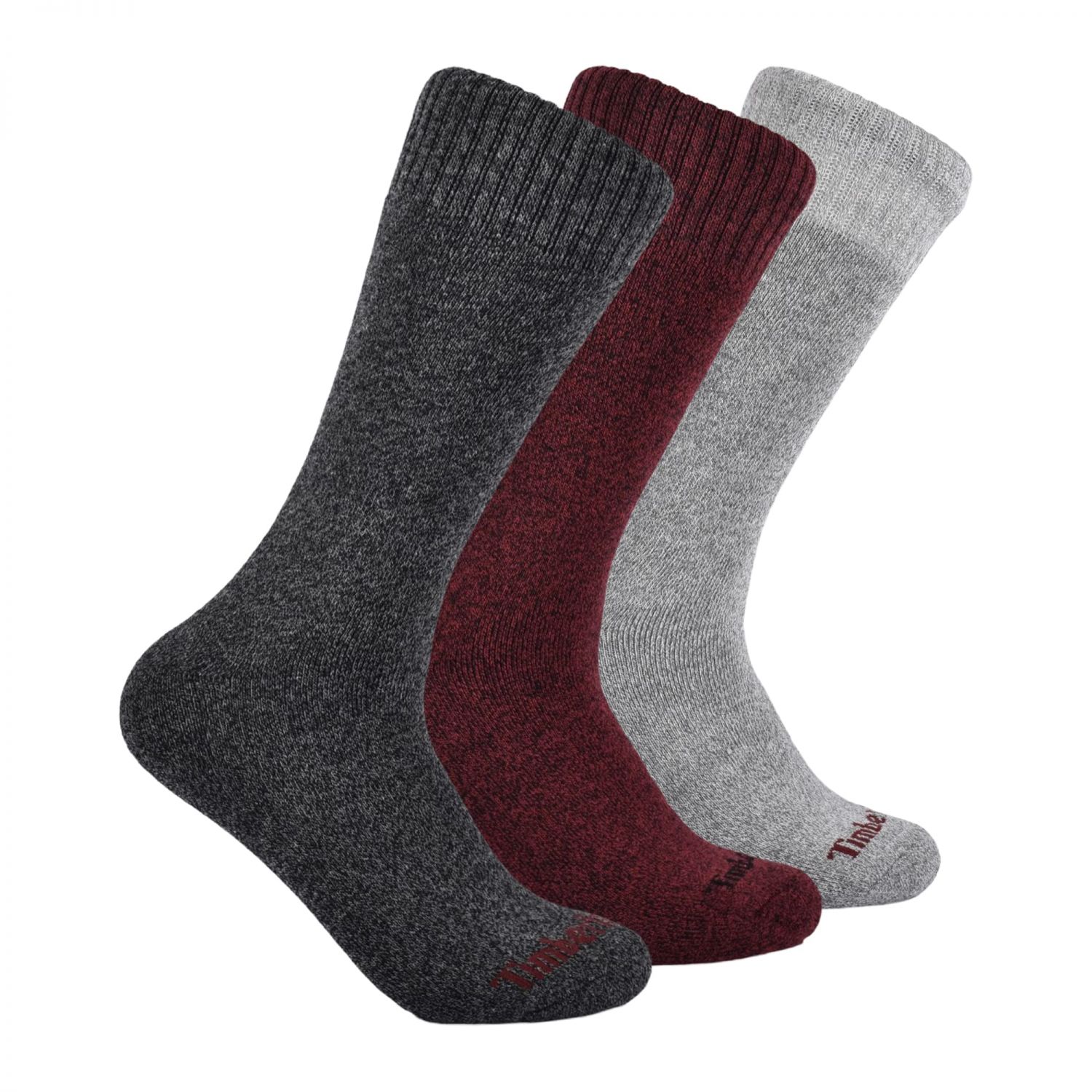 Timberland Women's Full Cushion Ribbed Marled Boot Socks Black (3 pairs) - 43TB276734TA-001