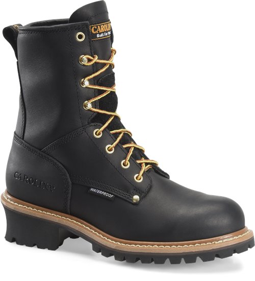 CAROLINA Men's 8" Elm Steel Toe Waterproof Logger Work Boot Black - CA9823