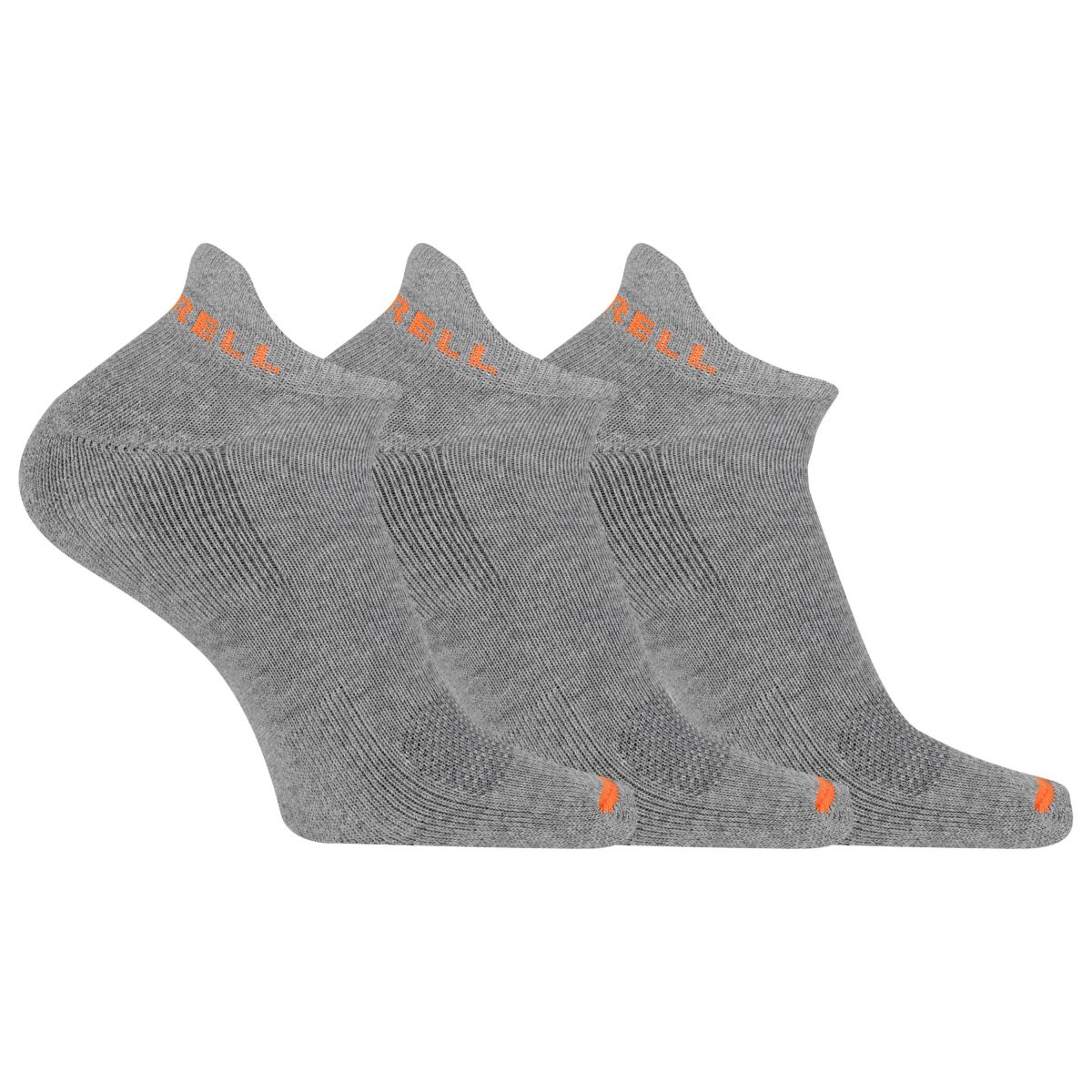 Merrell Unisex Cushioned Cotton No Show Tab Socks Grey Heather (3 pairs) - MEA33566T3B2001-GRAYH
