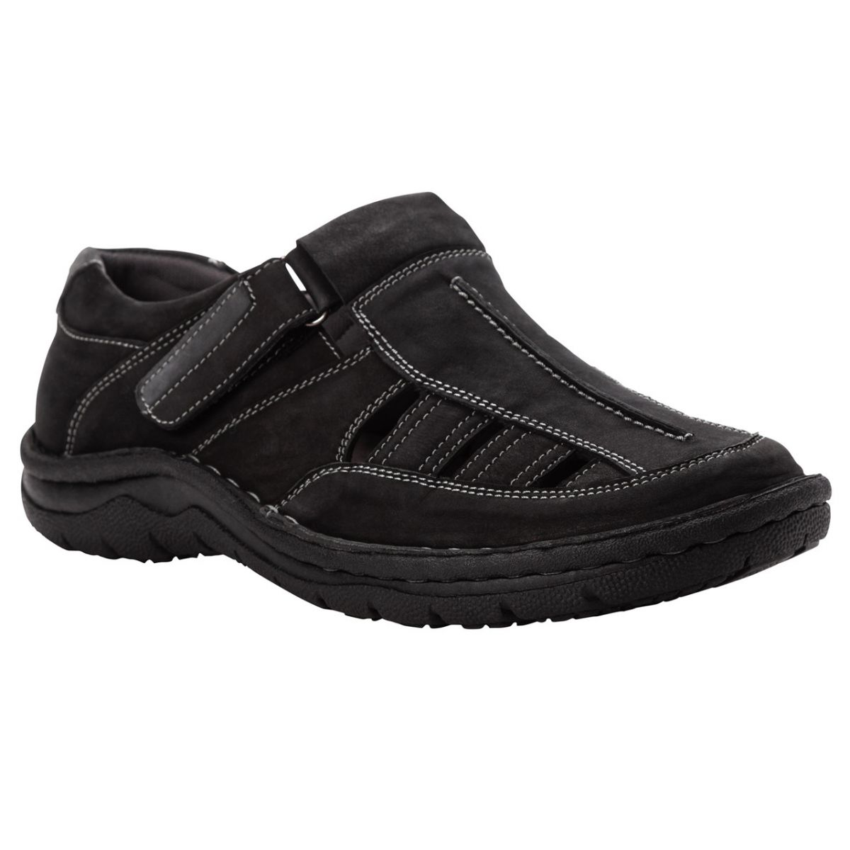 Propet Men's Jack Fisherman Sandal Black Nubuck - MSA013SCF