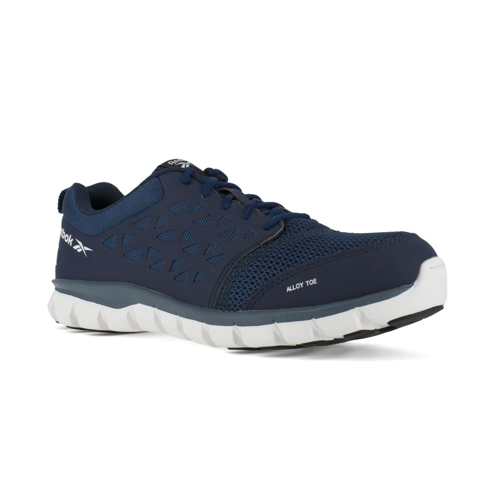 Reebok Work Men's Sublite Cushion Alloy Toe ESD Athletic Work Shoe Navy - RB4043