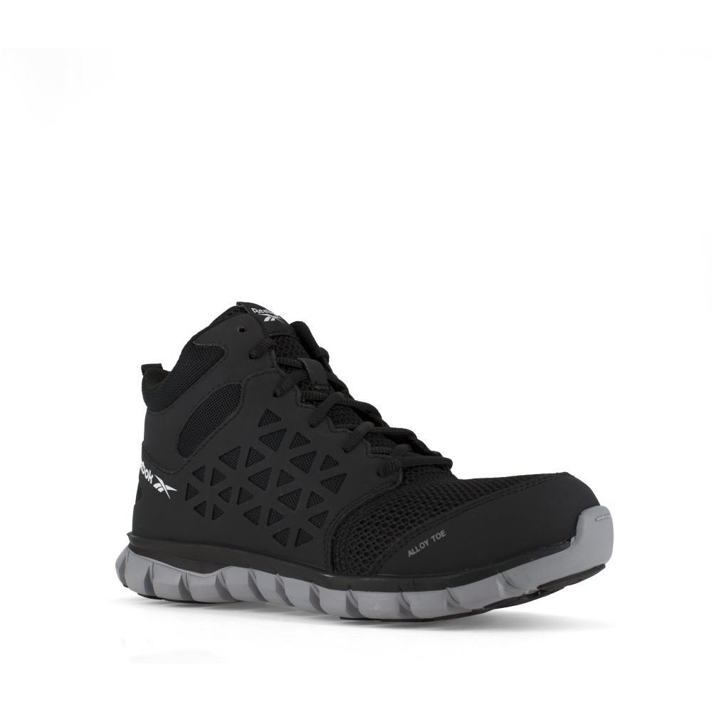 Reebok Work Women's Sublite Cushion Alloy Toe ESD Athletic Mid Cut Work Boot Black - RB041