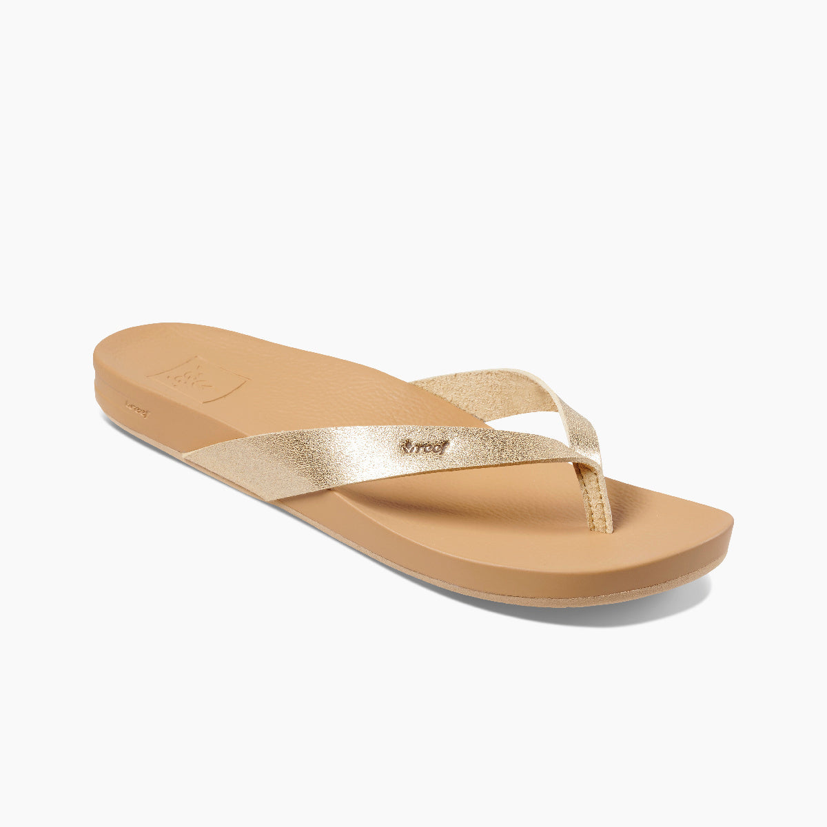 REEF Women's Cushion Court Flip Flop Tan/Champagne - RF0A3FDSTAH