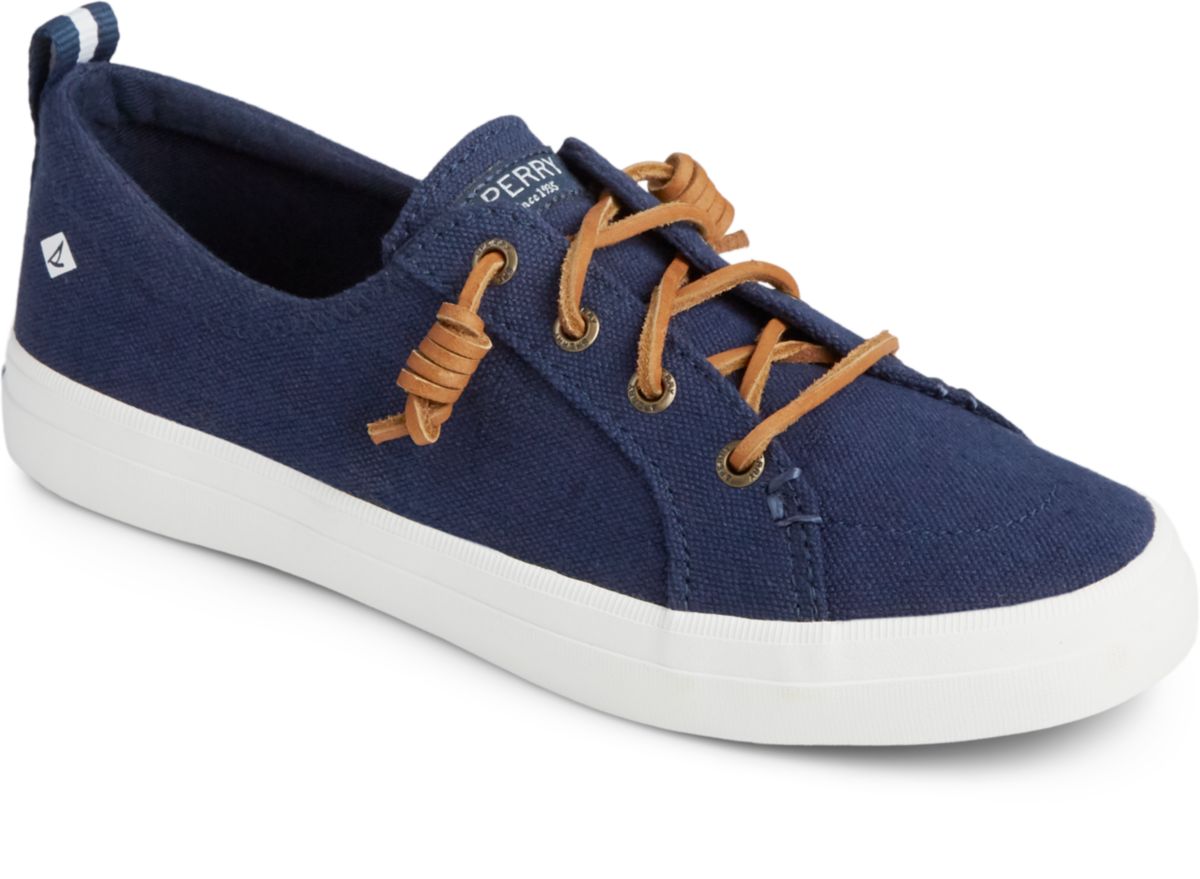 Sperry Women's Crest Vibe Linen Sneaker Navy - 13881561 (STS98642)