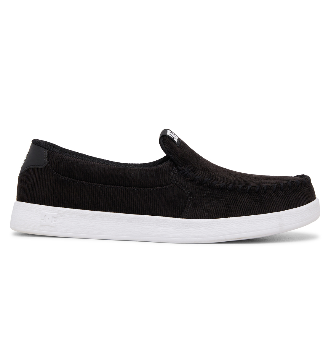 DC Shoes Men's Villain Slip-On Shoes Black/Black/White - ADYS100567-XKKW