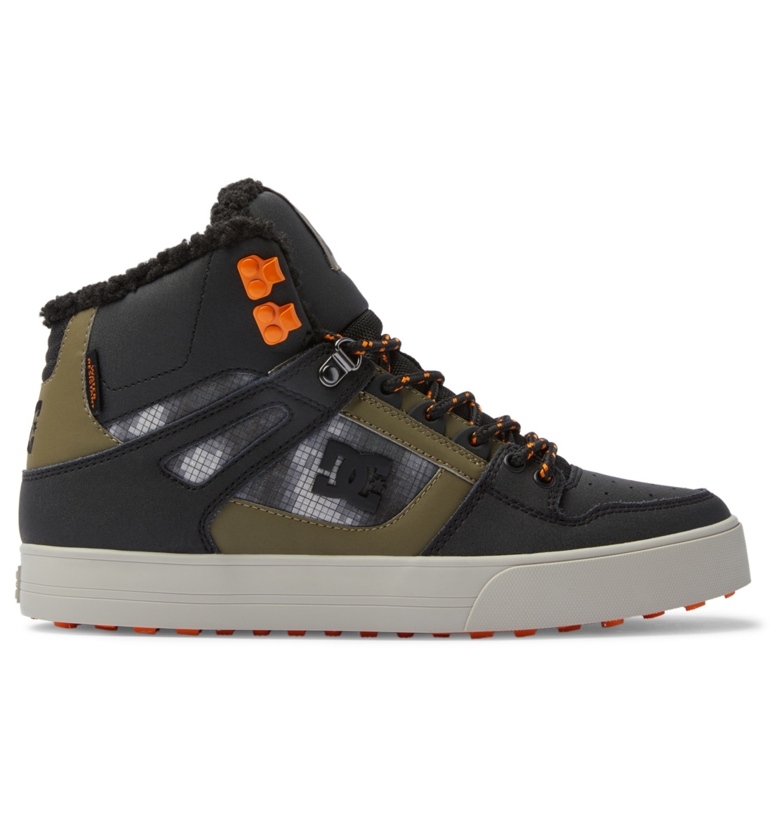 DC Shoes Men's Pure High-Top Winter Shoes Black/Green Print - ADYS400047-0BG