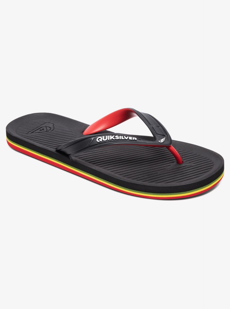 Quiksilver Men's Haleiwa Flip Flops Sandals Black/Red/Green - AQYL100627-XKRG
