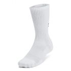 Under Armour Unisex-Adult Training Cotton Crew Socks 3 Pack, (100) White/White/Black, Medium