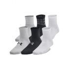 Under Armour Unisex-Child Youth Essential Quarter Socks 6 Pack, (001) Black/Black/Mod Gray, Small