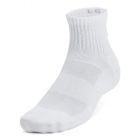 Under Armour Unisex-Adult Training Cotton Quarter Socks 6 Pack, (100) White/White/Black, Small