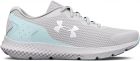 Under Armour Women's Charged Rogue 3 Running Shoe Halo Gray/Fuse Teal/White - 3024888-108