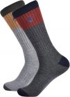 Timberland PRO Men's Colorblock Crew Socks Charcoal Heather (2 pairs) - 43TB182853TA-010